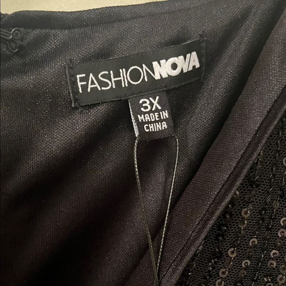 Fashion Nova Black Sequin NWT Mini Dress w/ cape sleeves - Picture 7 of 13